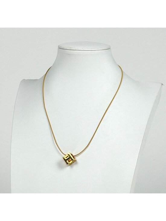 Hermes Cube Necklace - Etsy Hermes Cage Cube Necklace Logo Metal Gold
